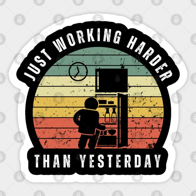 Lazy working from home - eating Sticker by ProLakeDesigns